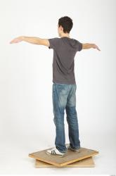 Whole Body Man Animation references T poses Casual Slim Studio photo references